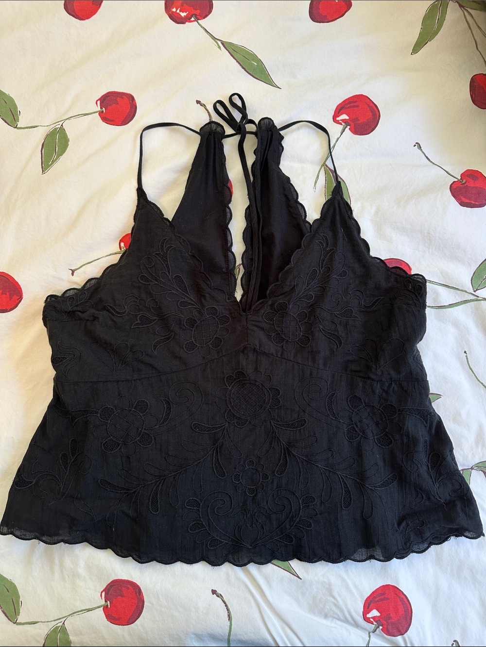 AE V-Neck Embroidered Halter Top - Picture 4 of 6